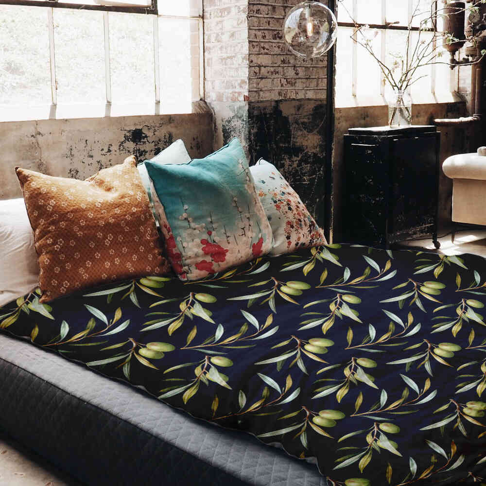 Set de ropa de cama con manta terapéutica de olivo