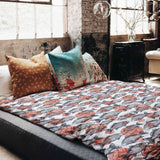 Juego de ropa de cama con manta terapéutica peces grises