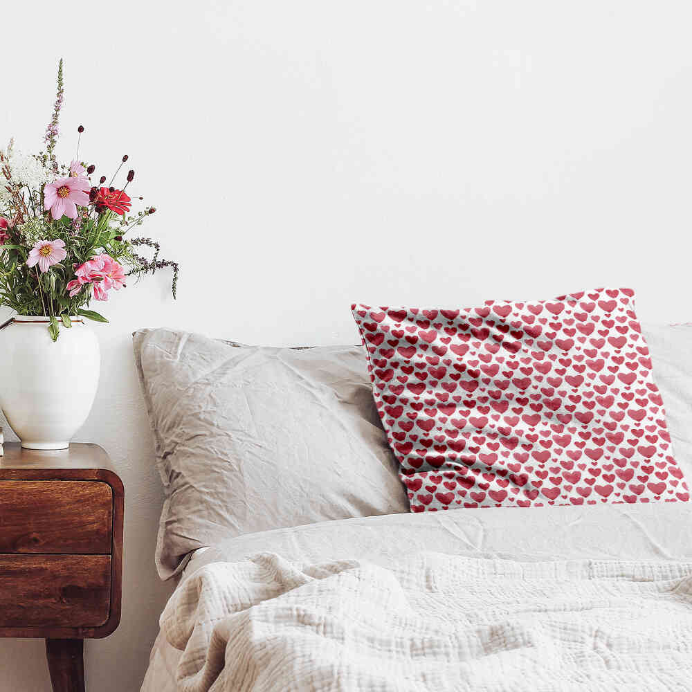 Almohada de salud Corazones rojos