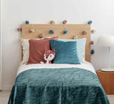 Set de ropa de cama con manta terapéutica tejido verde