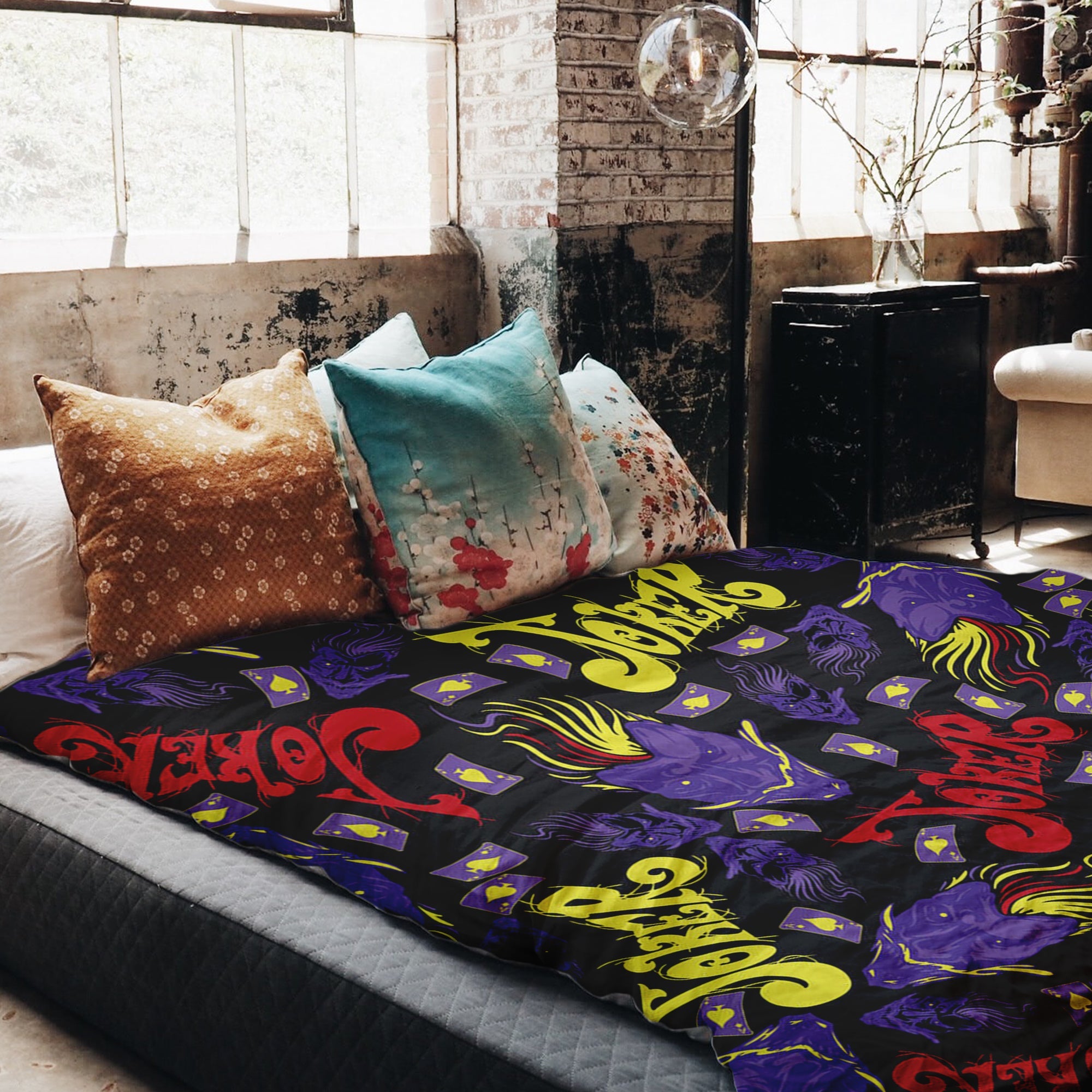 Juego de ropa de cama con manta terapéutica Joker