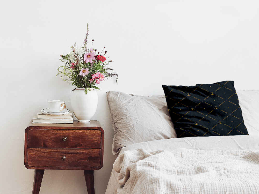 Almohada de salud azul con ancla