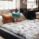 Juego de ropa de cama con manta terapéutica blanco animales tiernos