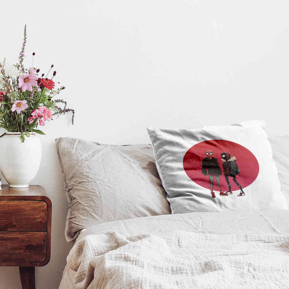 Almohada de salud blanca con Spiderman