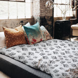 Set de ropa de cama con manta terapéutica blanca Ha Ha