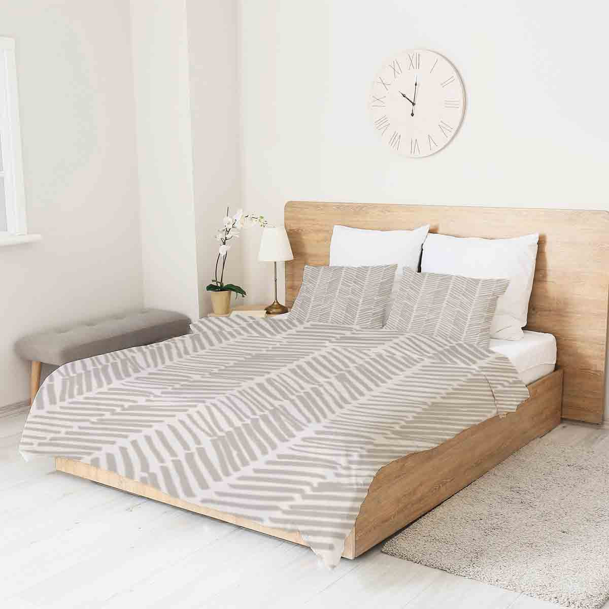 Manta terapéutica original - Funda de algodón beige con rayas