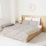 Manta terapéutica original - Funda de algodón beige con rayas