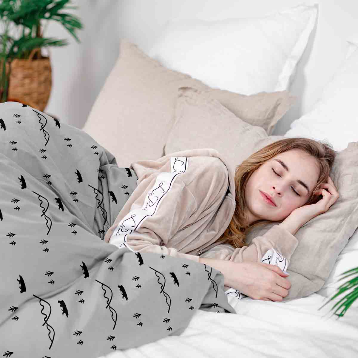 Juego de ropa de cama con manta terapéutica Bosque en Canadá