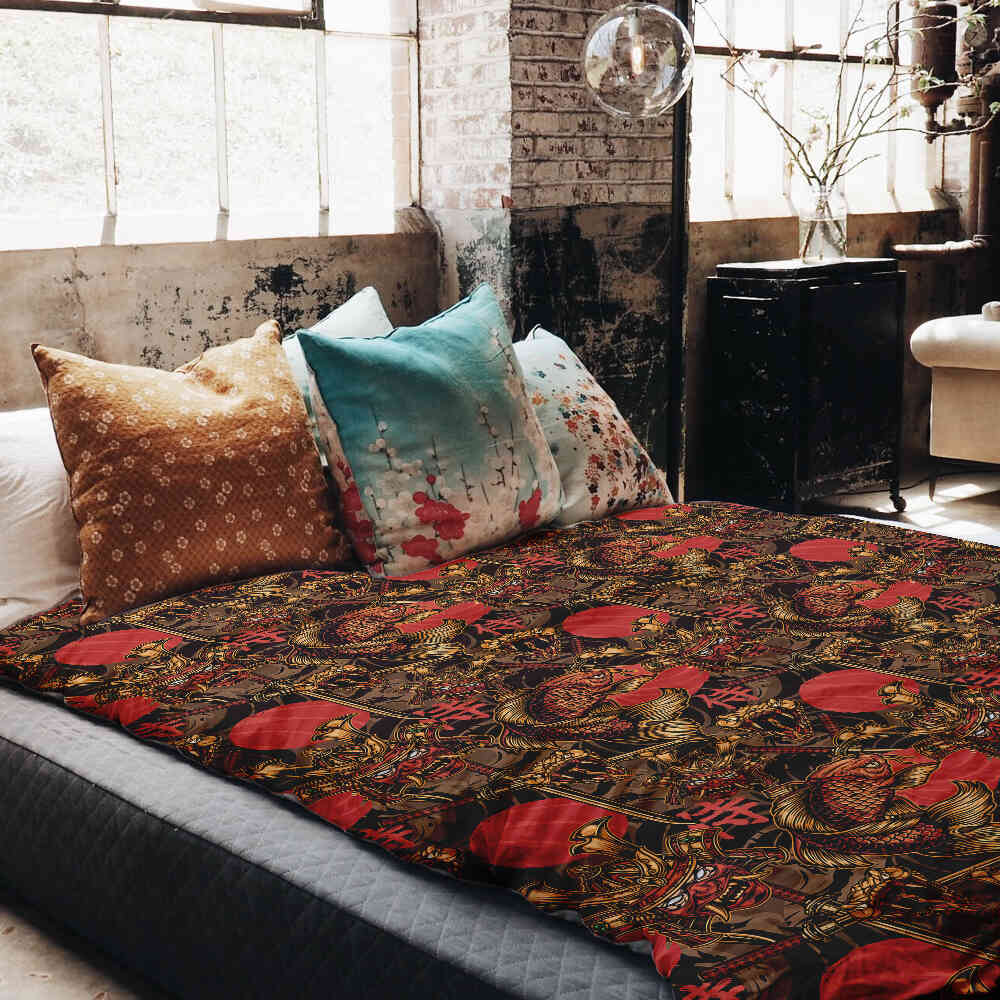 Set de ropa de cama con manta terapéutica de combate chino