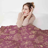 Set de ropa de cama con manta terapéutica roja con divertidos motivos navideños