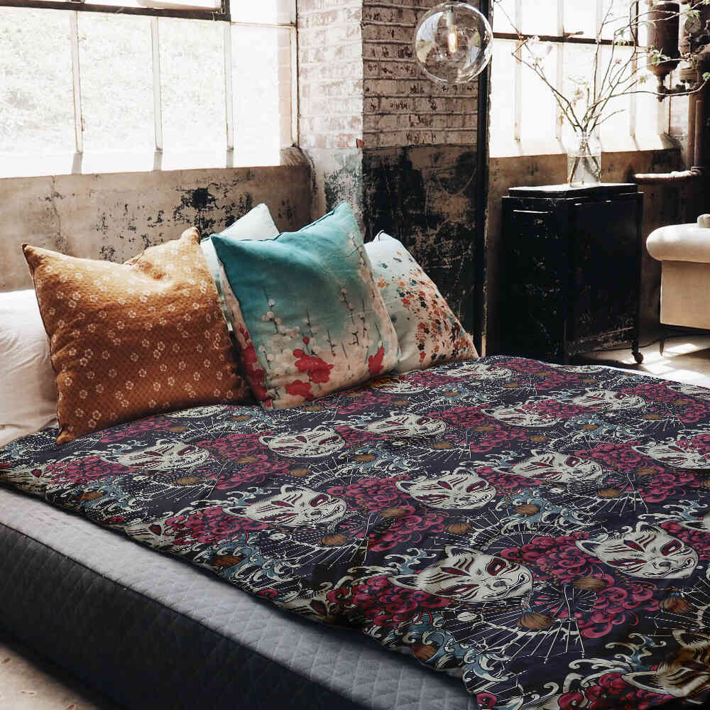 Juego de ropa de cama con manta terapéutica Gato espeluznante