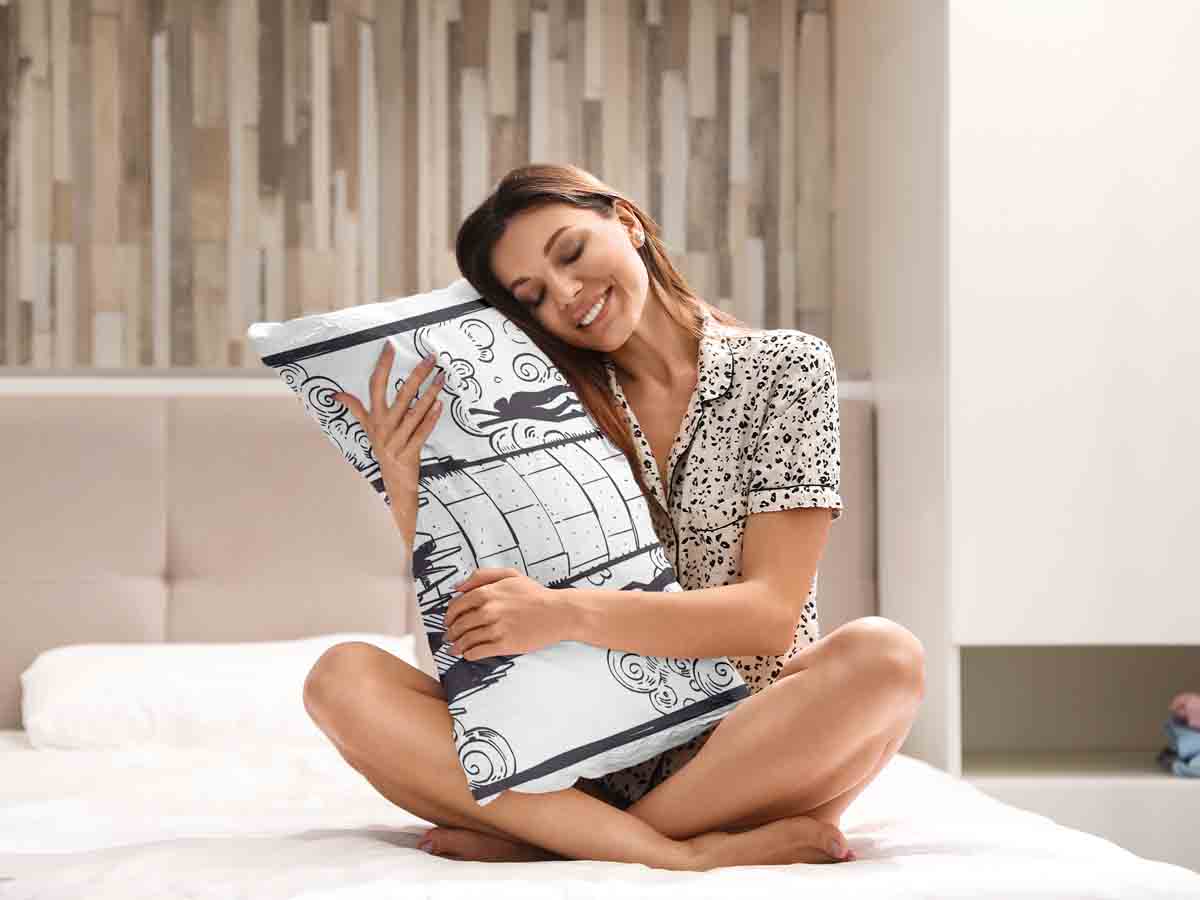 Almohada de salud blanca con torre