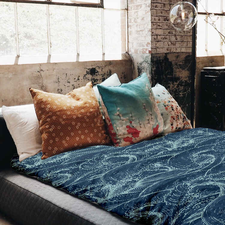 Set de ropa de cama con manta terapéutica Ondas en el mar