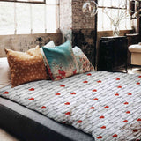 Manta terapéutica original - Funda de algodón blanca con inscripción Love