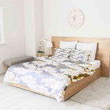 Set de ropa de cama con manta terapéutica y flores de áster rosa