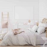 Set de ropa de cama para manta terapéutica blanca con puntitos dorados