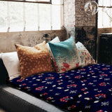 Set de ropa de cama con manta terapéutica azul grosella roja