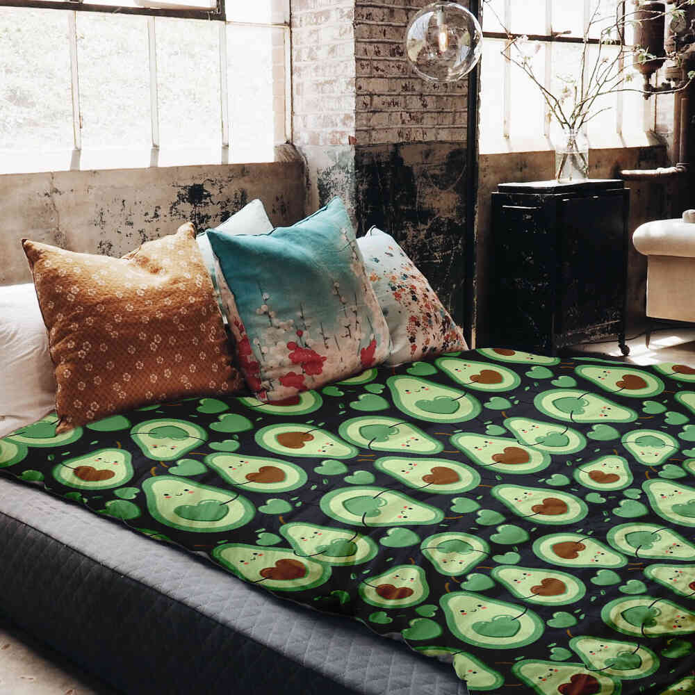 Set de ropa de cama con mantas terapéuticas Aguacates verdes