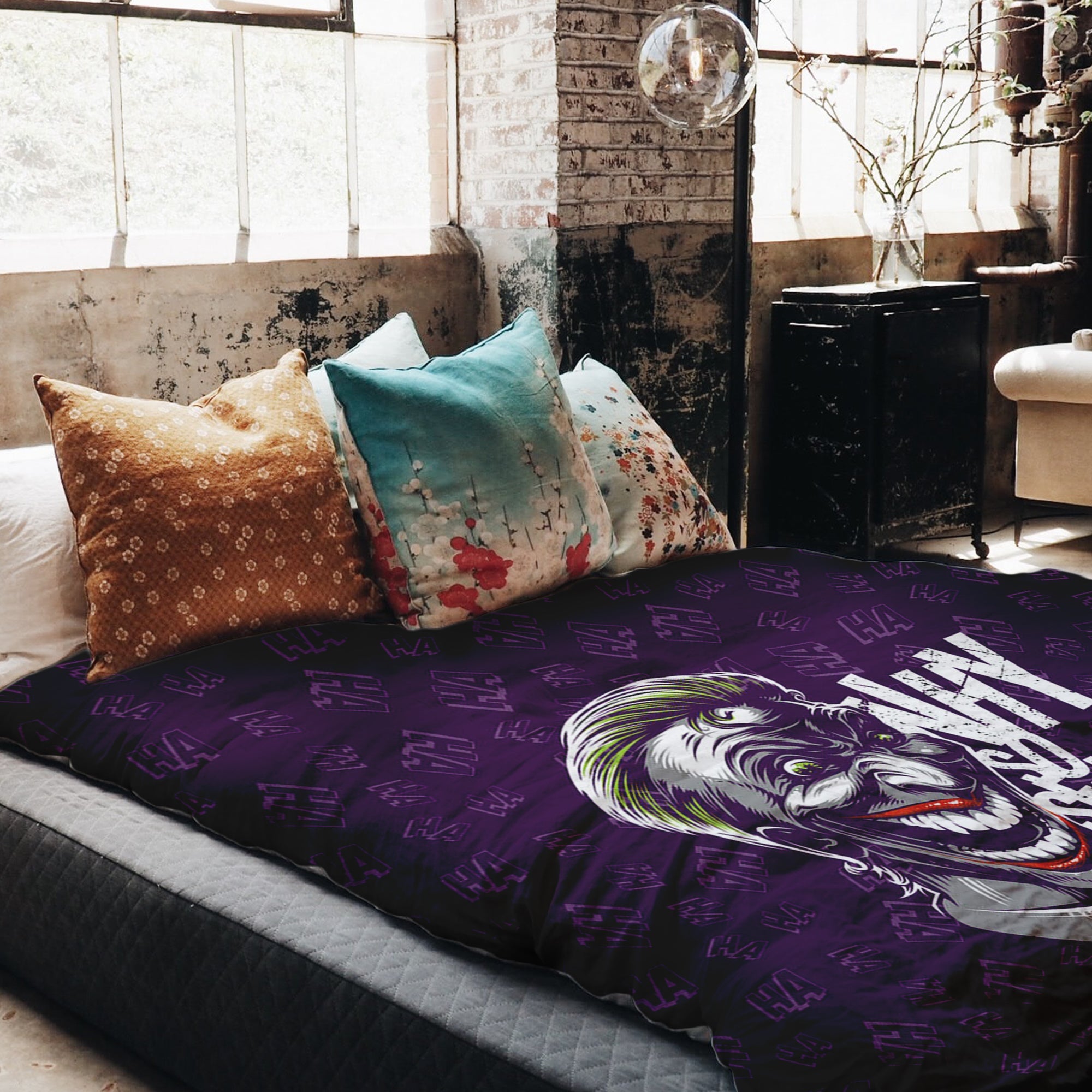 Set de ropa de cama con manta terapéutica lila ¿Por qué tan serio?
