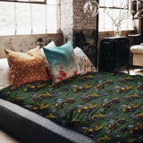 Set de ropa de cama con manta terapéutica verde tractor