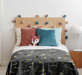 Juego de ropa de cama con manta terapéutica gris Sombrero mágico