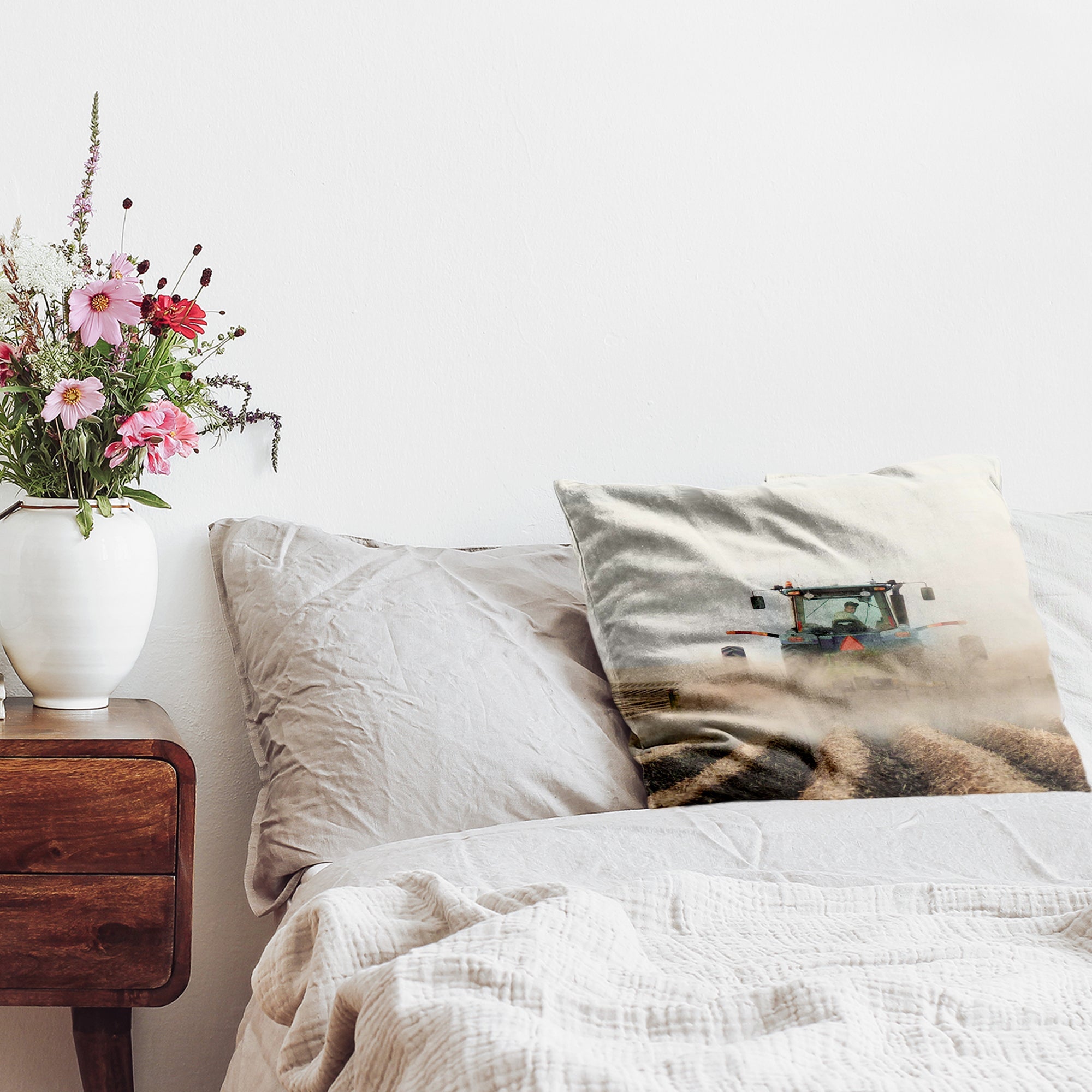 Almohada de salud tractor en acción
