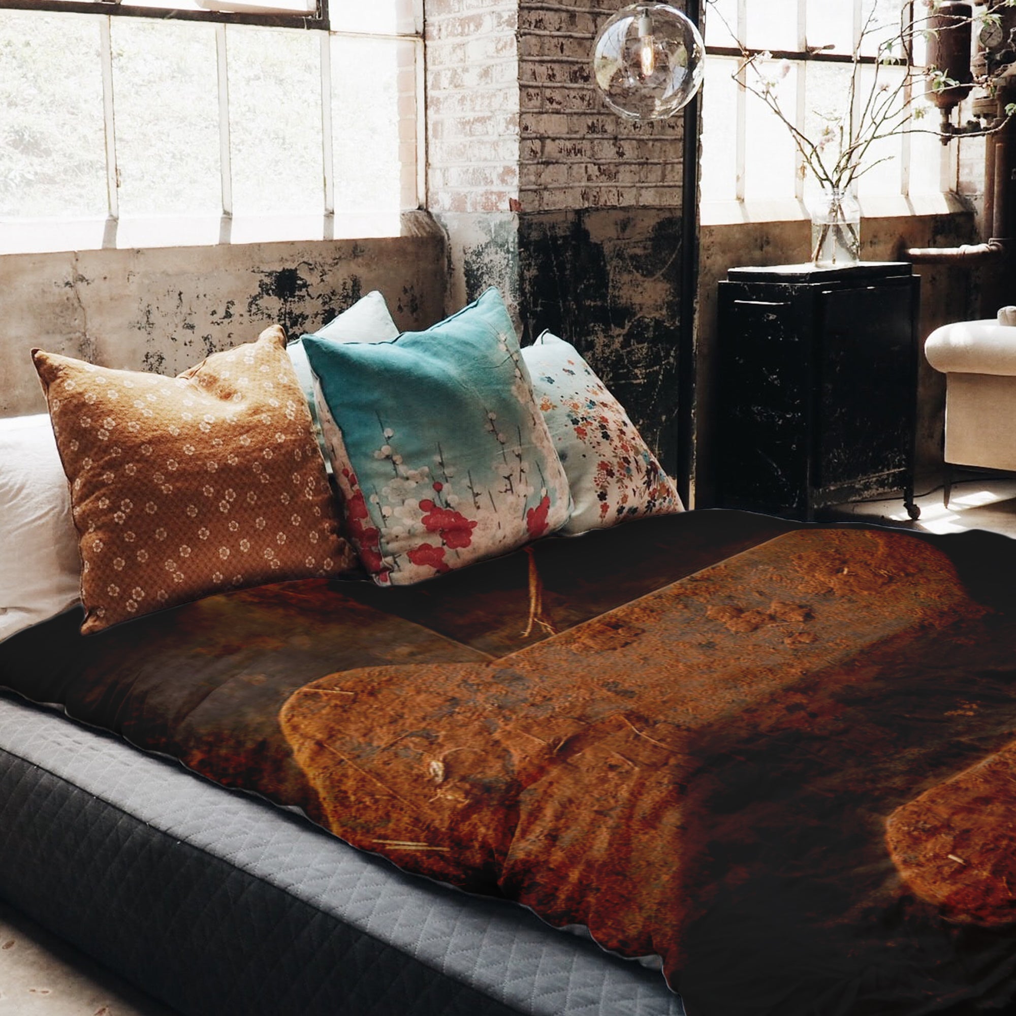 Juego de ropa de cama con manta terapéutica Tierra Marrón