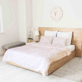 Juego de ropa de cama con manta terapéutica en rosa antiguo con hierba de pampas