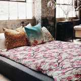 Set de ropa de cama con manta terapéutica flor de cerezo japonesa