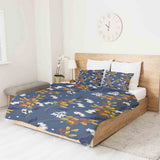 Manta terapéutica original - Funda de algodón azul con ramo de flores