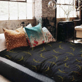 Juego de ropa de cama con manta terapéutica gris con trigo