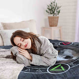 Juego de ropa de cama con manta terapéutica gris con lobo