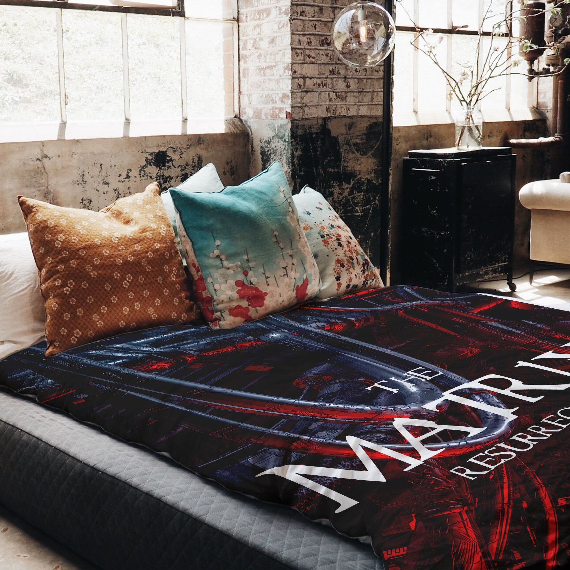 Set de ropa de cama y manta terapéutica rojo The Matrix