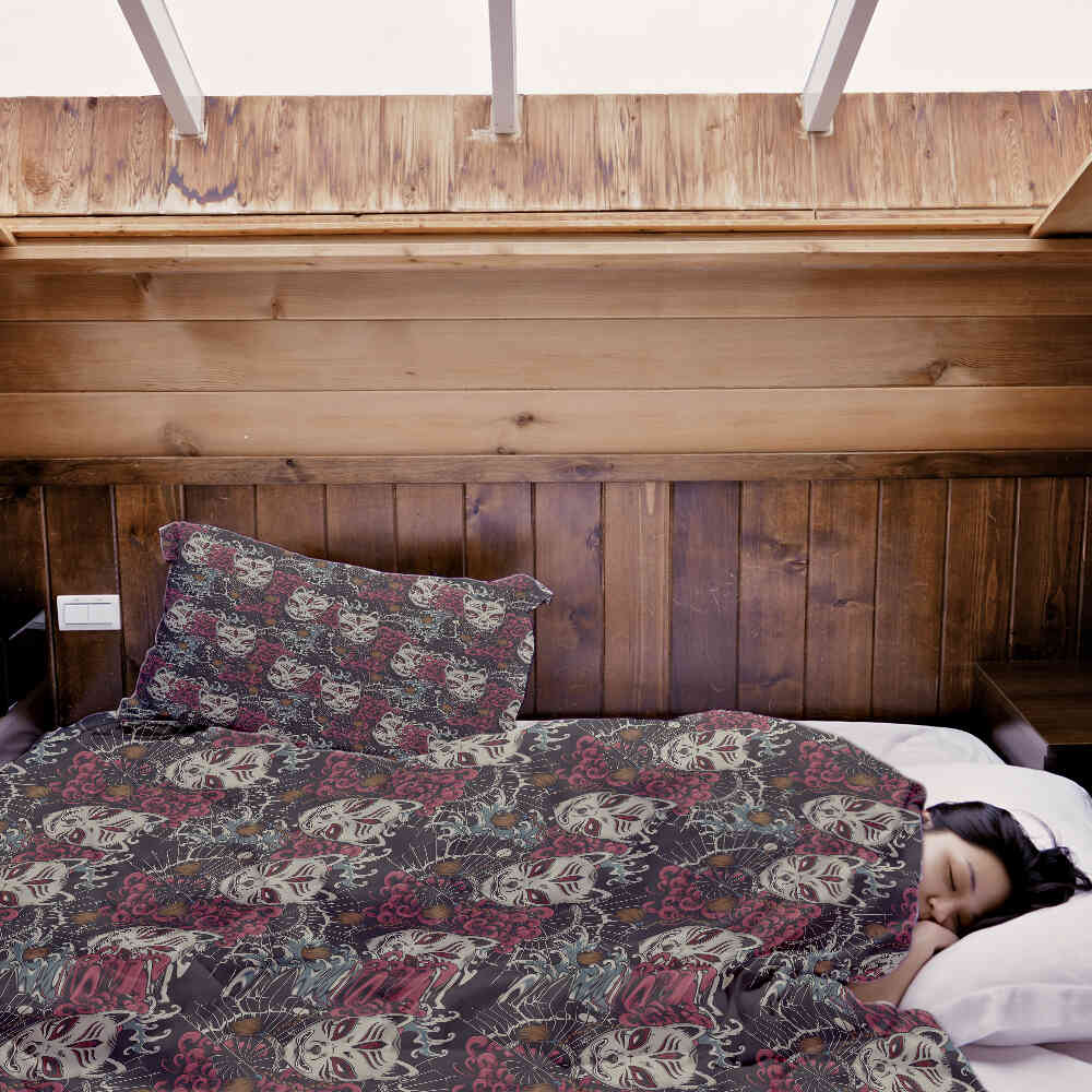 Juego de ropa de cama con manta terapéutica Gato espeluznante