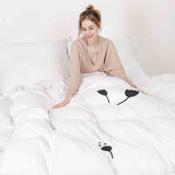 Set de ropa de cama de mantas terapéuticas blanco con dientes de león negros