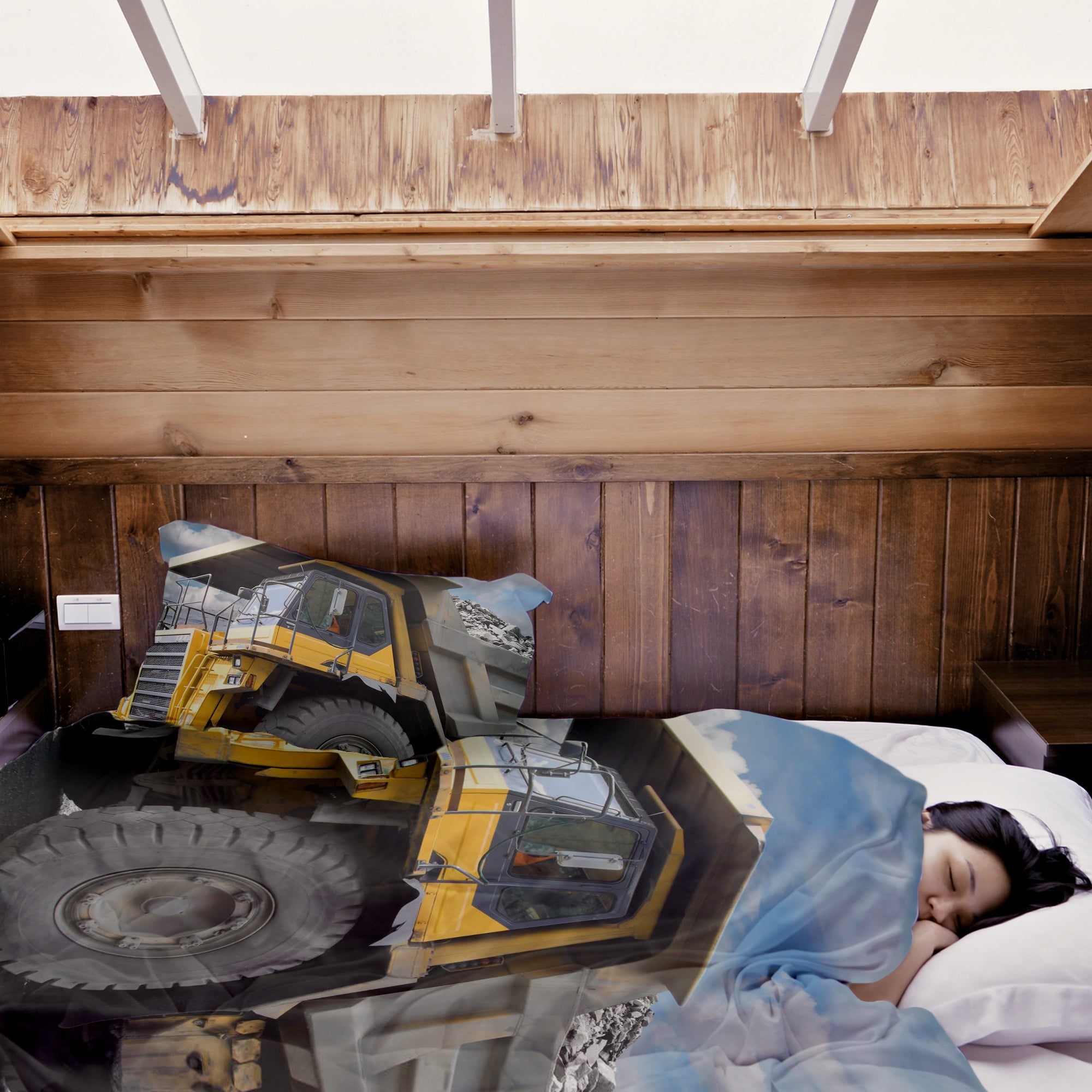 Manta terapéutica original - Funda de algodón Camión amarillo