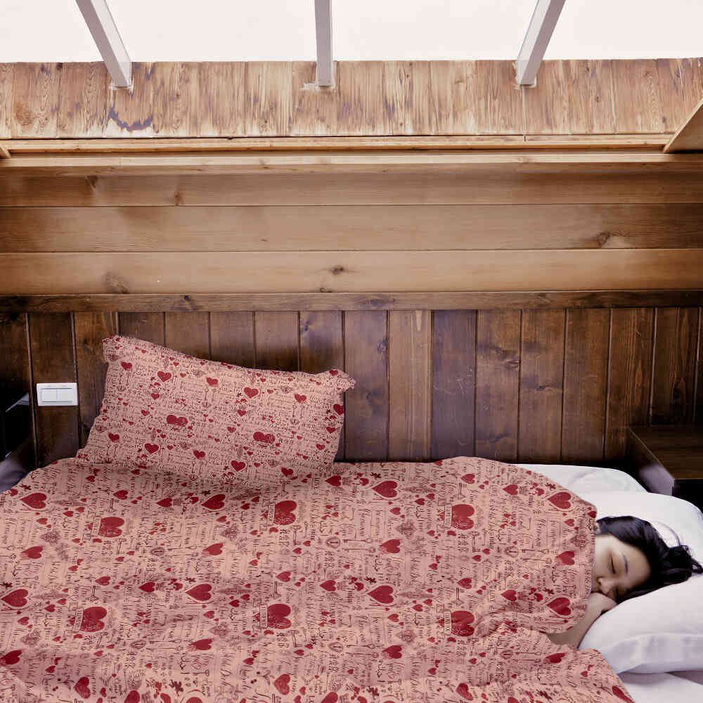 Set de ropa de cama con manta terapéutica rosa Te amo