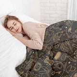 Juego de ropa de cama con manta terapéutica negro mágico