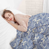 Set de ropa de cama con manta terapéutica azul Navidad