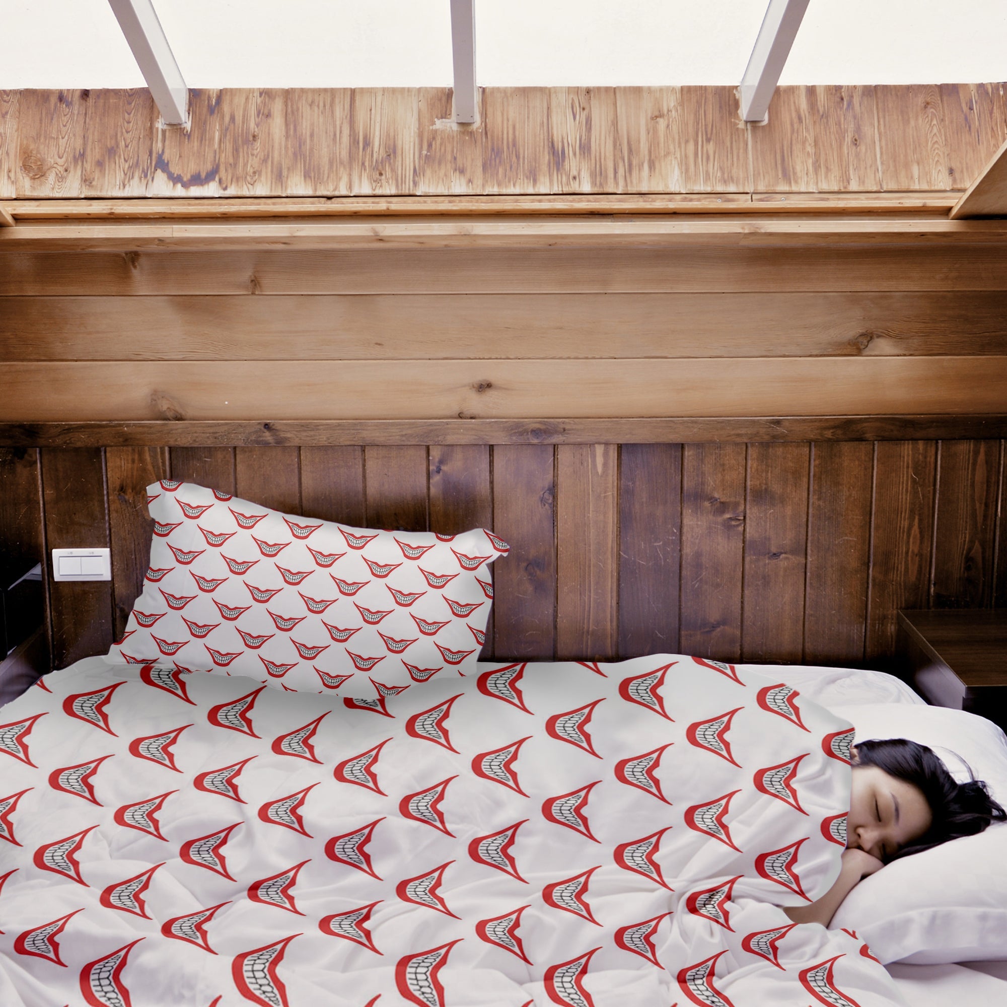 Juego de ropa de cama con manta terapéutica blanco Joker