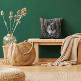Almohada de salud marrón con lobo