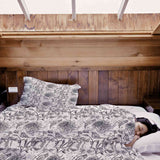 Set de ropa de cama y manta terapéutica gris primavera