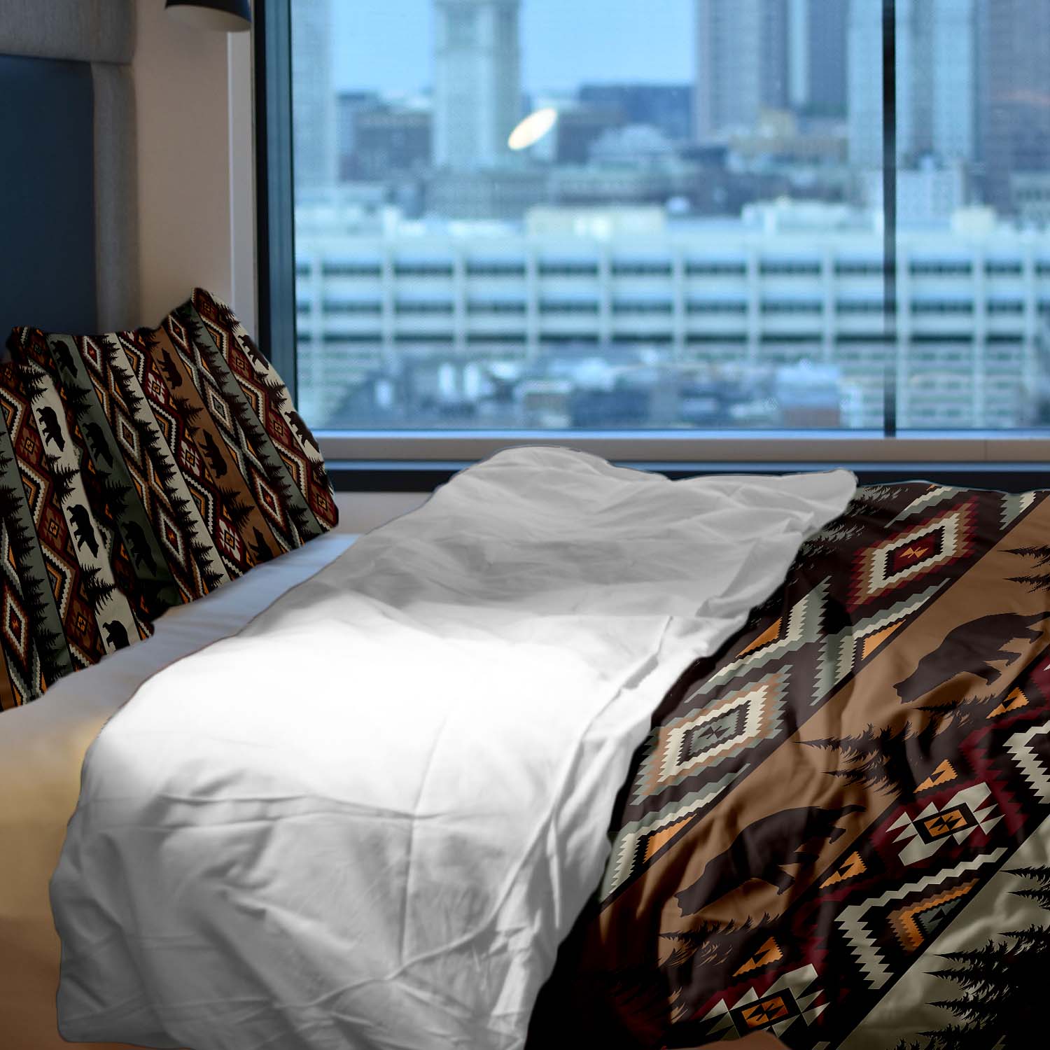 Set de ropa de cama y manta terapéutica marrón Noruega