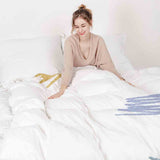 Juego de ropa de cama con mantas terapéuticas y rayas de colores