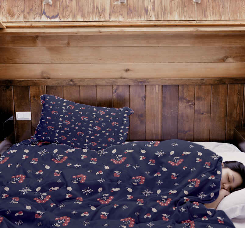 Set de ropa de cama y manta terapéutica azul grosella roja