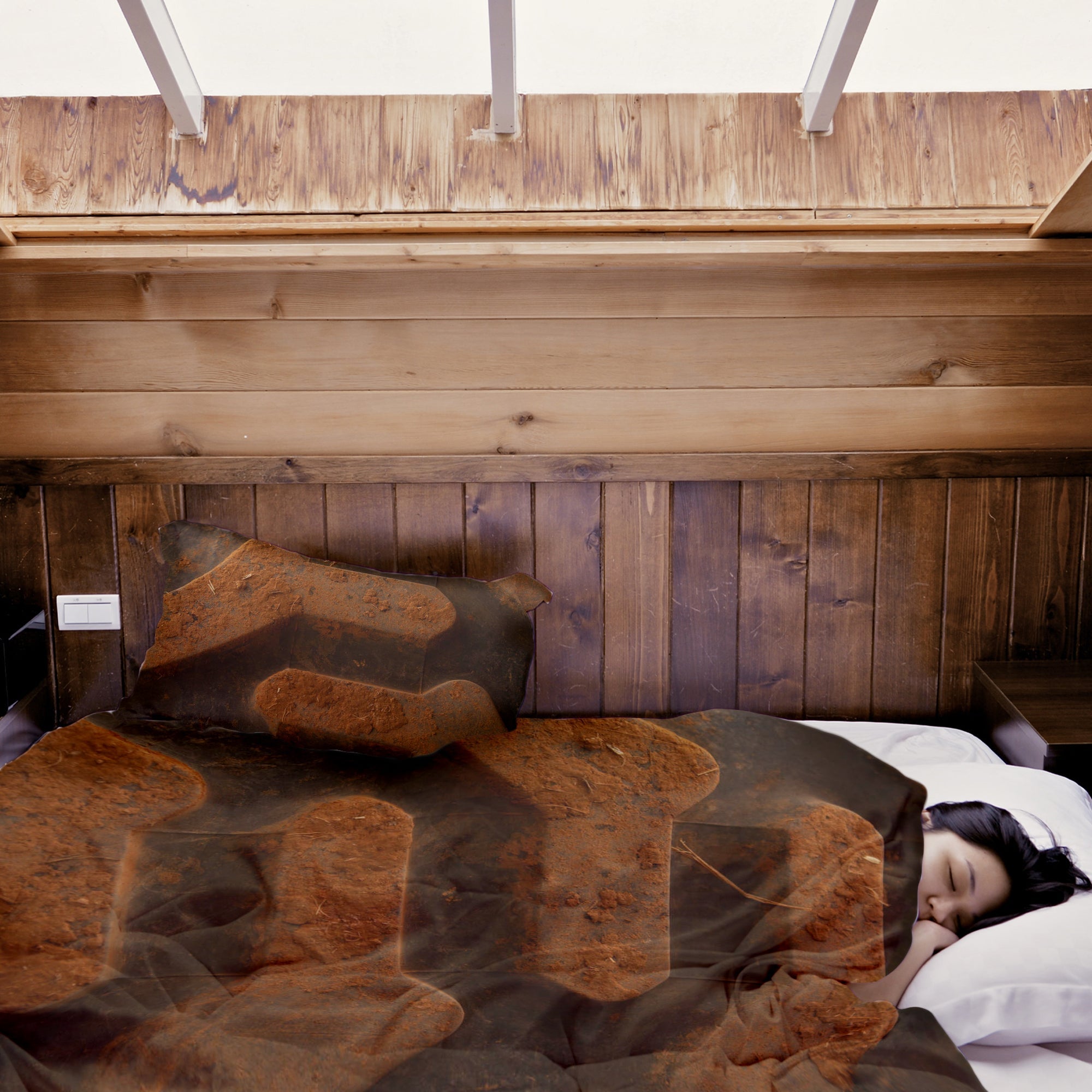 Juego de ropa de cama con manta terapéutica Tierra Marrón