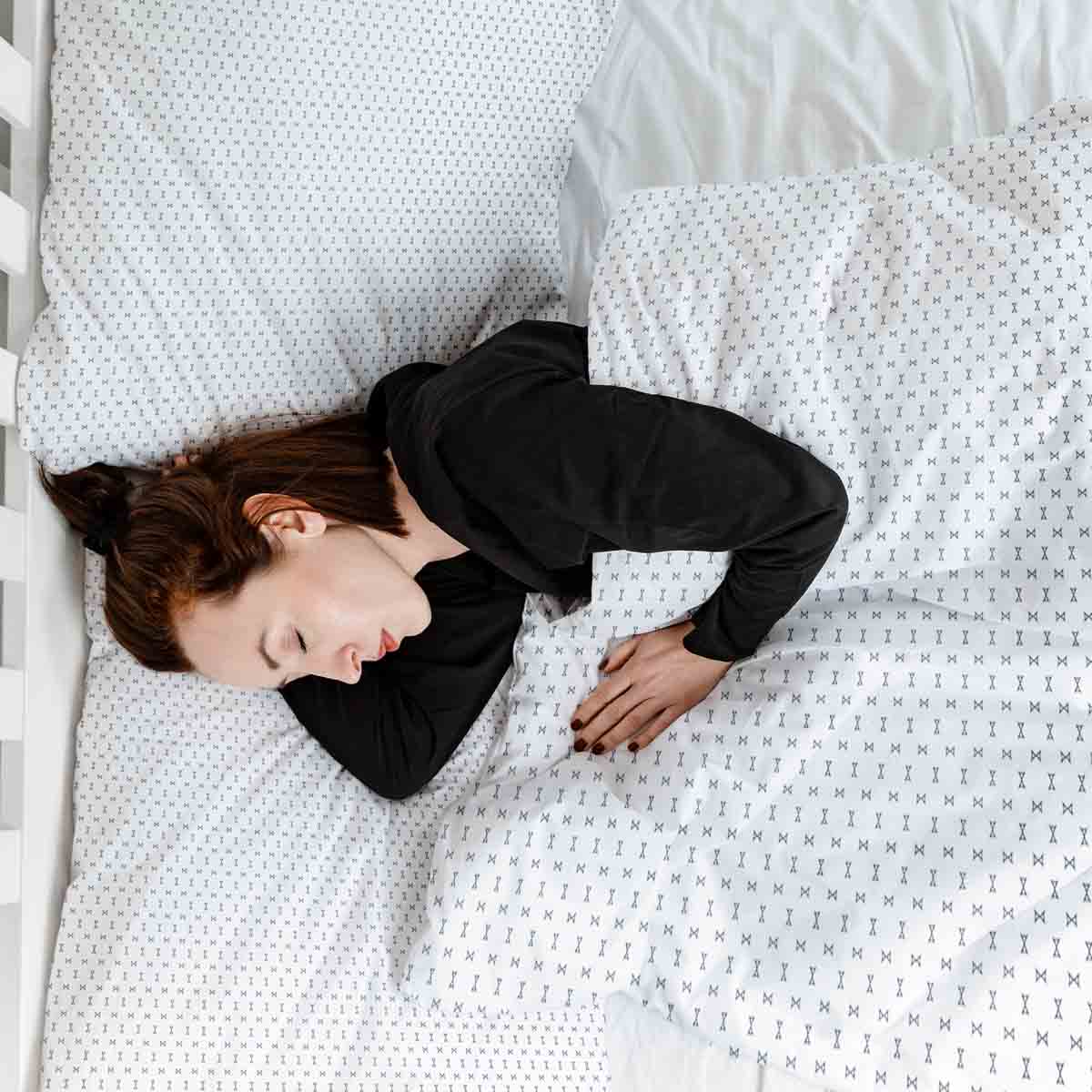Manta terapéutica original - Funda de algodón blanca con pequeños lazos