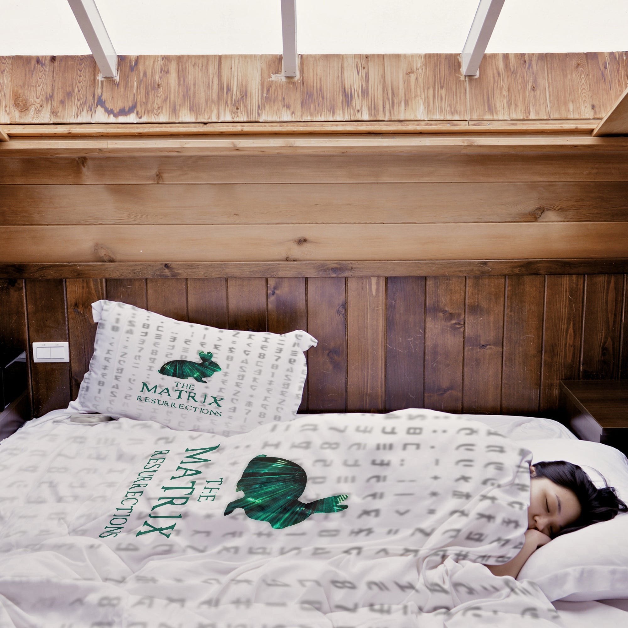 Juego de ropa de cama con manta terapéutica blanco Matrix