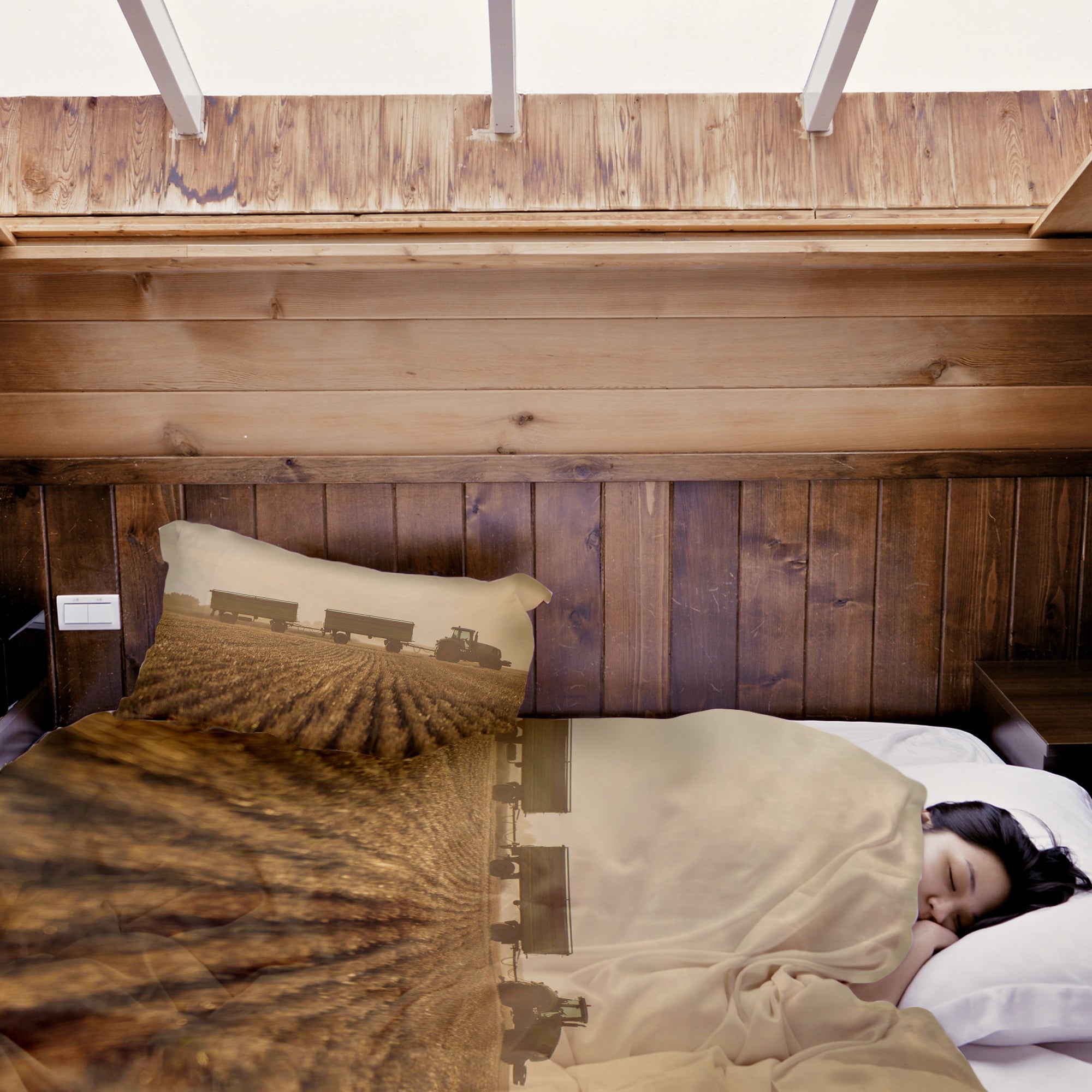 Set de ropa de cama con manta terapéutica marrón Acker