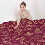 Manta terapéutica original - Funda de algodón roja con divertidos motivos navideños